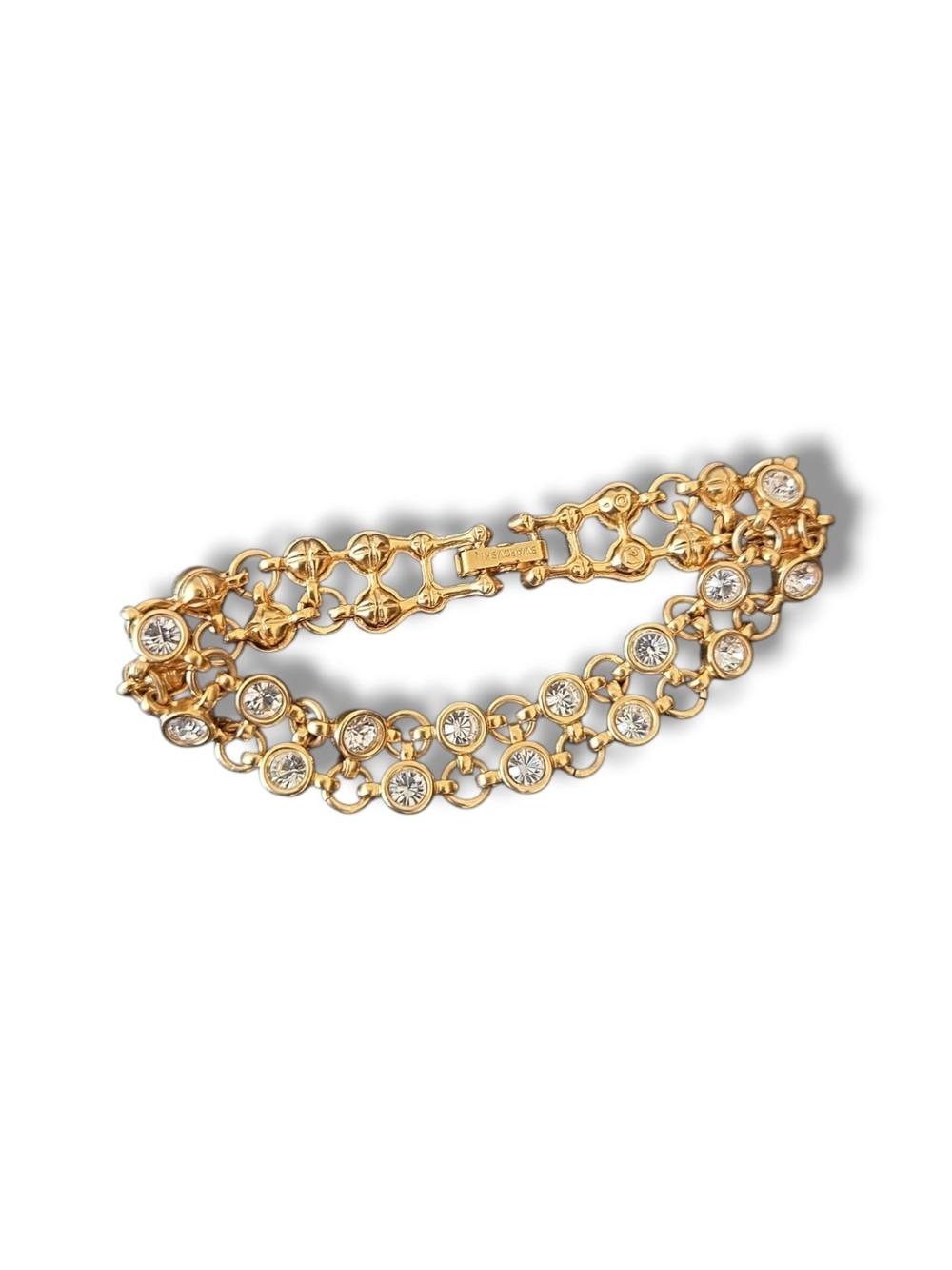 Swarovski Gold-Tone Double Row Crystal Bracelet
